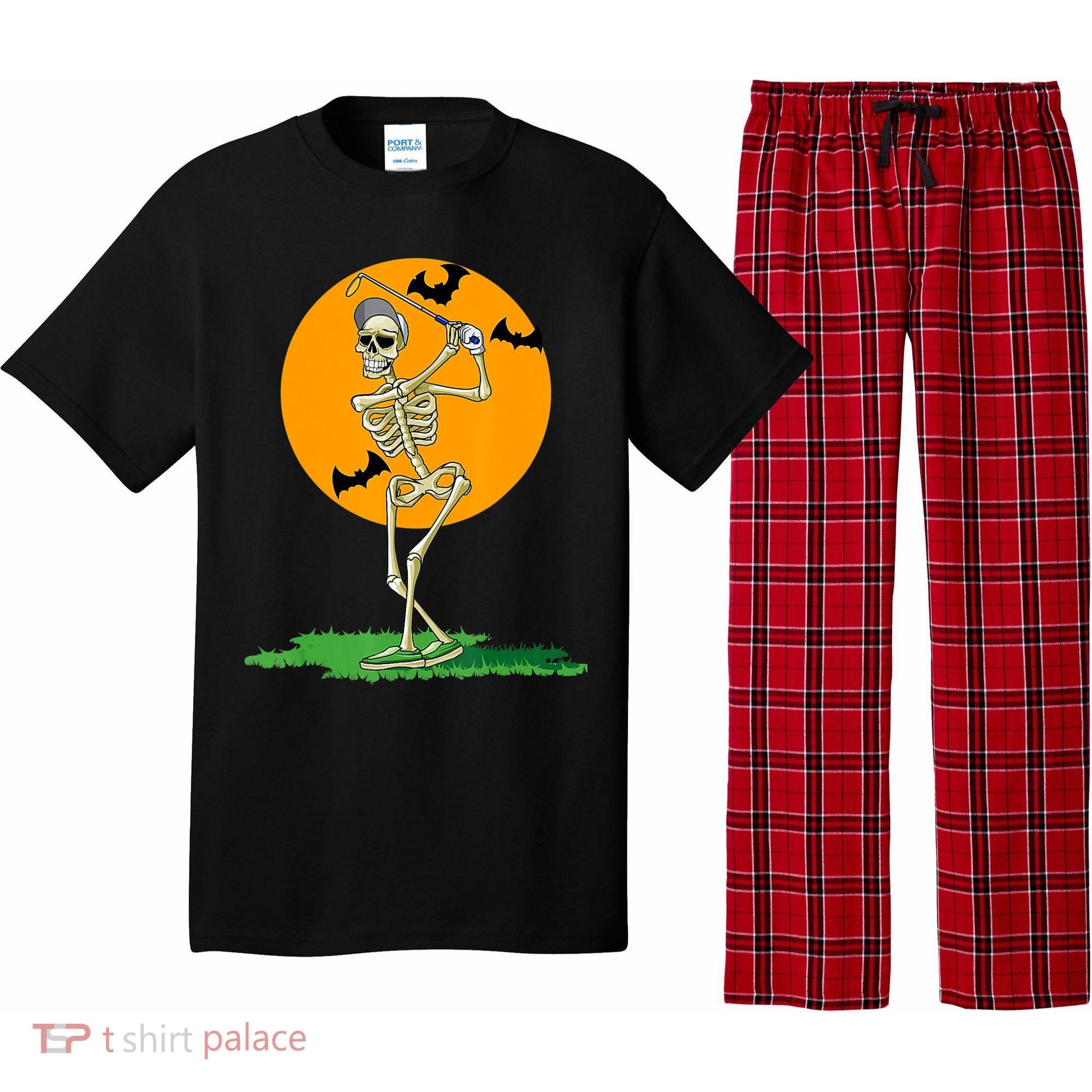 Golfing Skeleton Halloween Golf Halloween Golfer Pajama Set