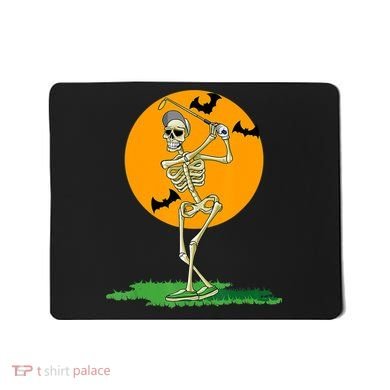 Golfing Skeleton Halloween Golf Halloween Golfer Mousepad