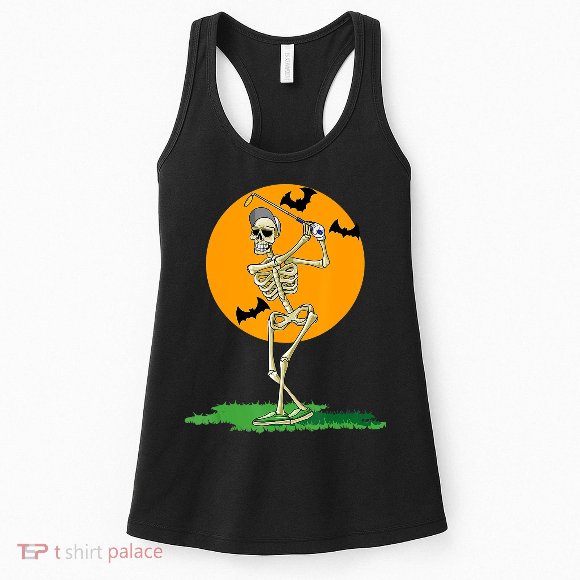 Golfing Skeleton Halloween Golf Halloween Golfer Women's Tank Top