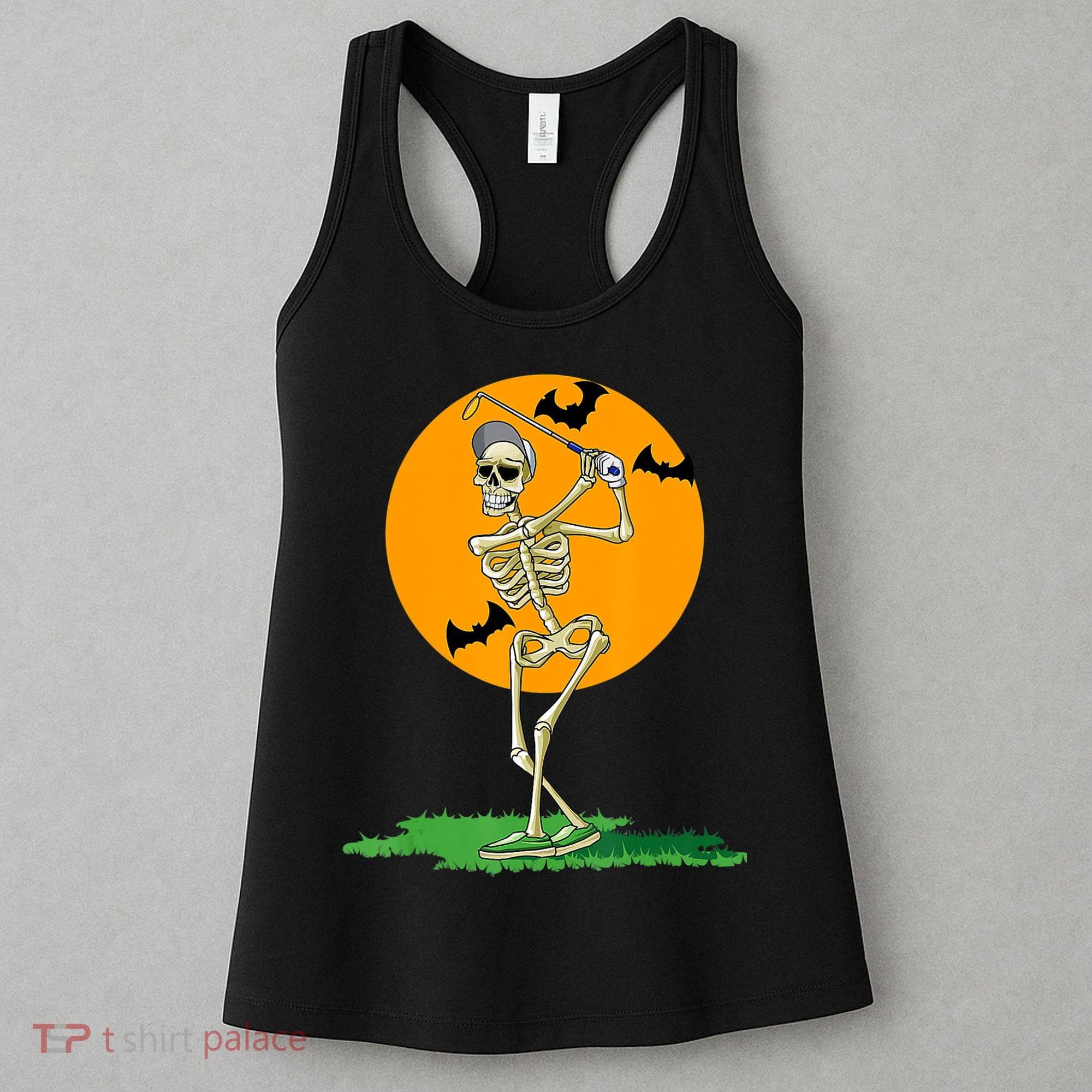 Golfing Skeleton Halloween Golf Halloween Golfer Women's Tank Top