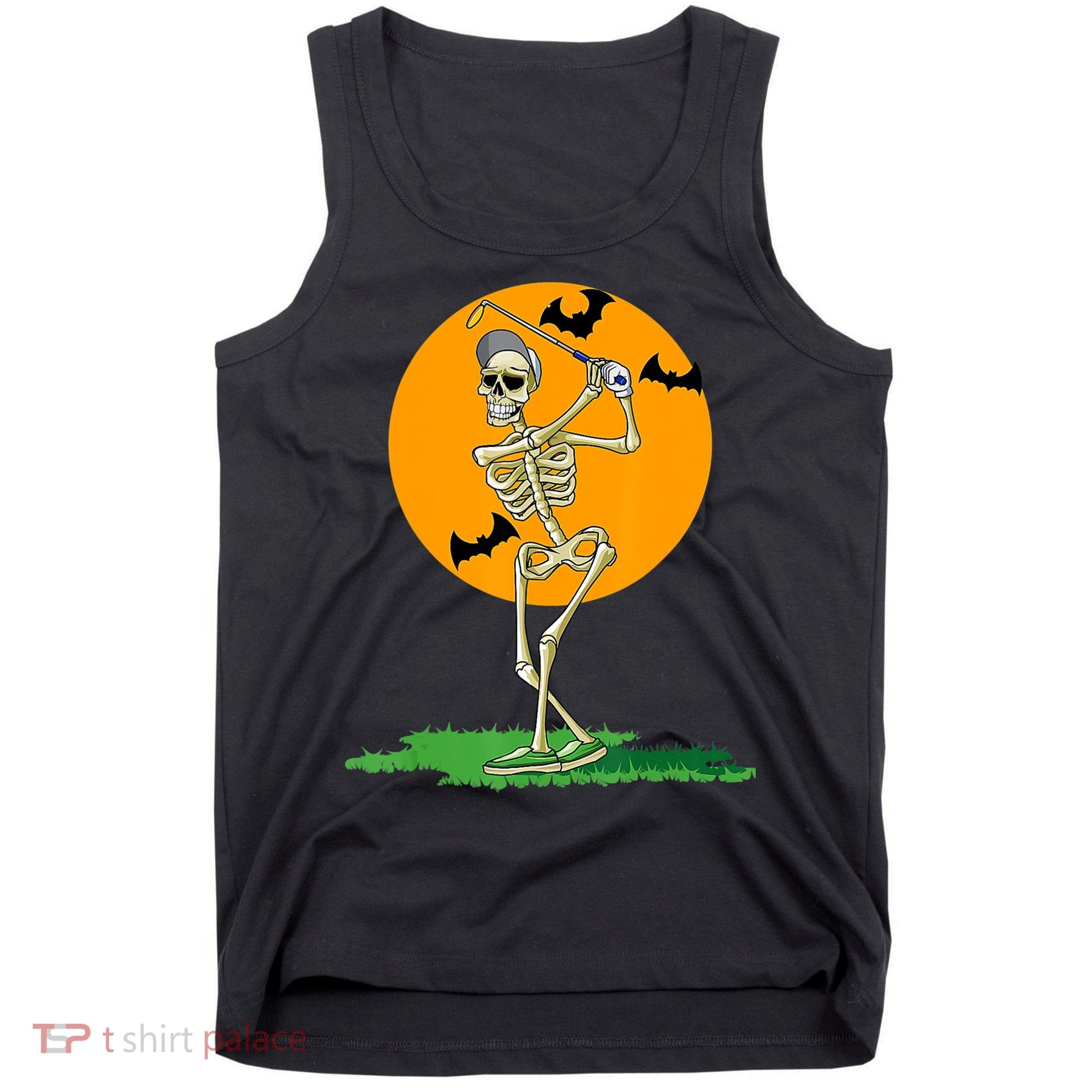 Golfing Skeleton Halloween Golf Halloween Golfer Tank Top