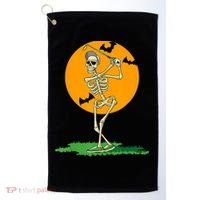 Golfing Skeleton Halloween Golf Halloween Golfer Golf Towel thumb 0