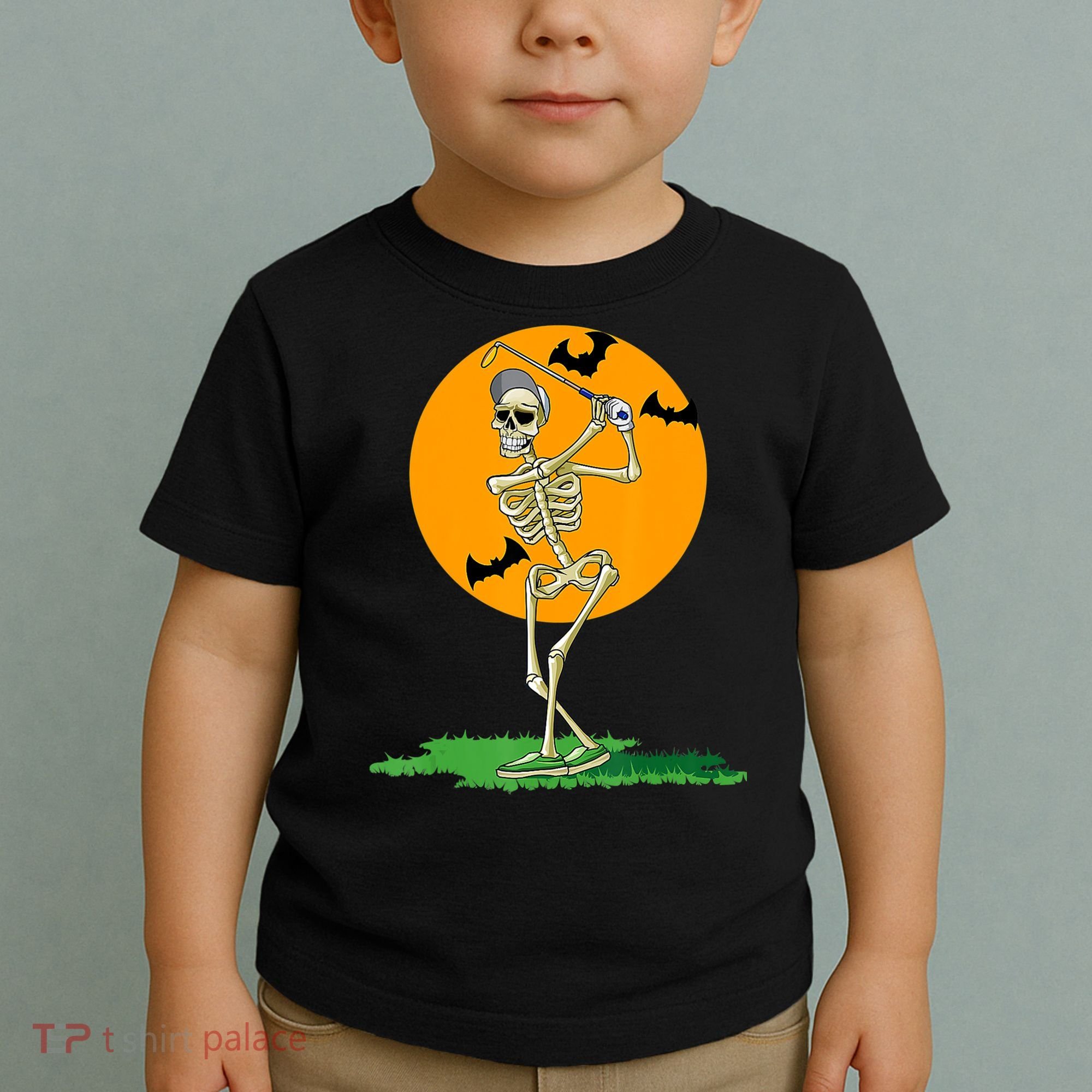 Golfing Skeleton Halloween Golf Halloween Golfer Toddler T-Shirt