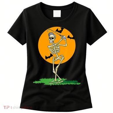Golfing Skeleton Halloween Golf Halloween Golfer Women's T-Shirt
