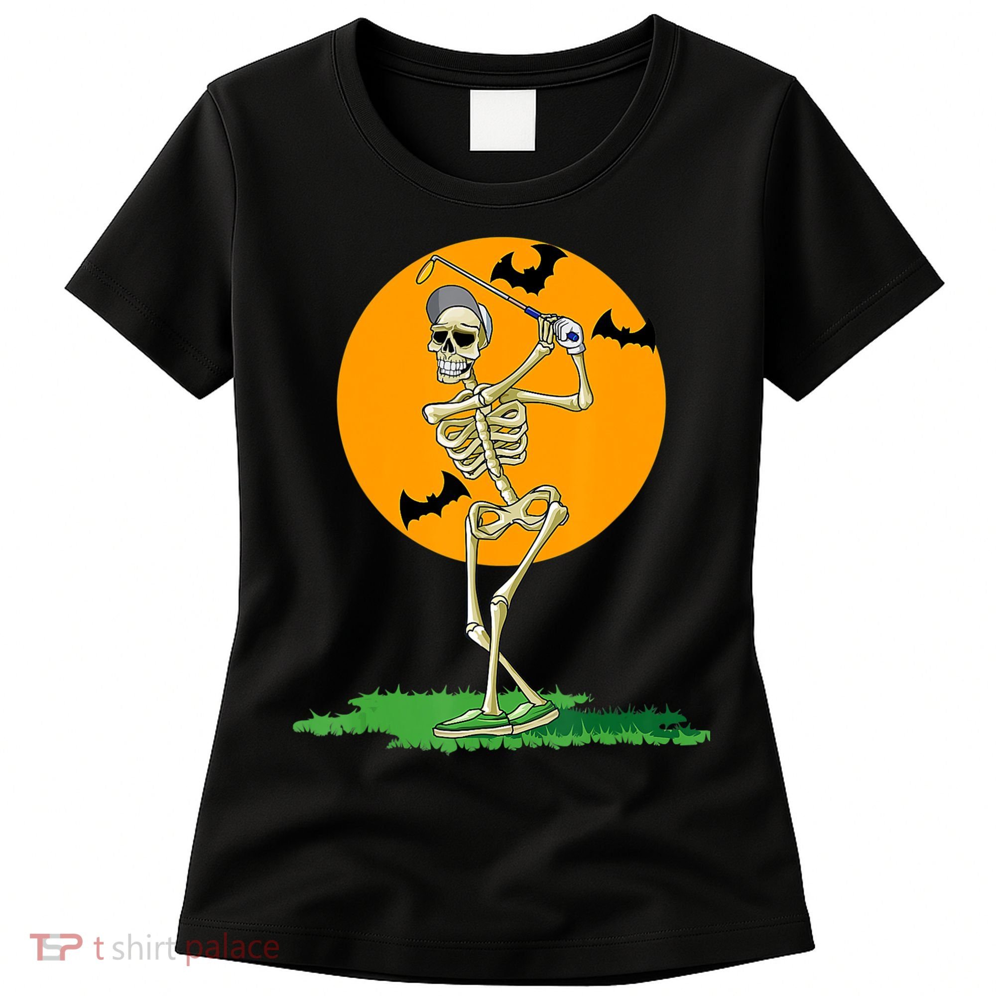 Golfing Skeleton Halloween Golf Halloween Golfer Women's T-Shirt