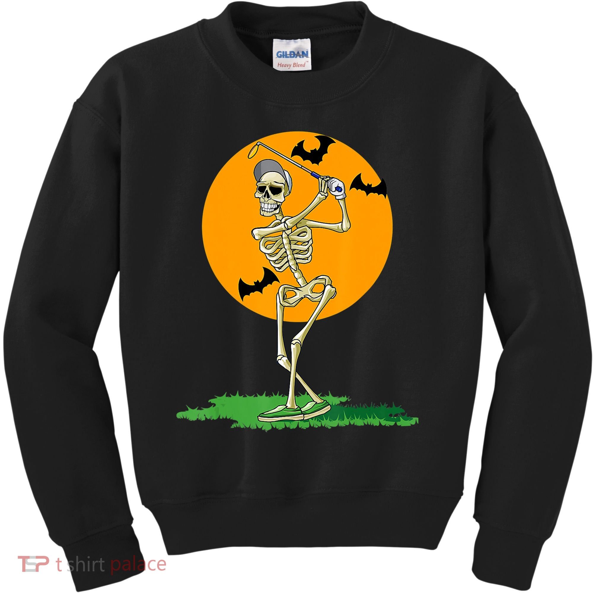 Golfing Skeleton Halloween Golf Halloween Golfer Kids Sweatshirt