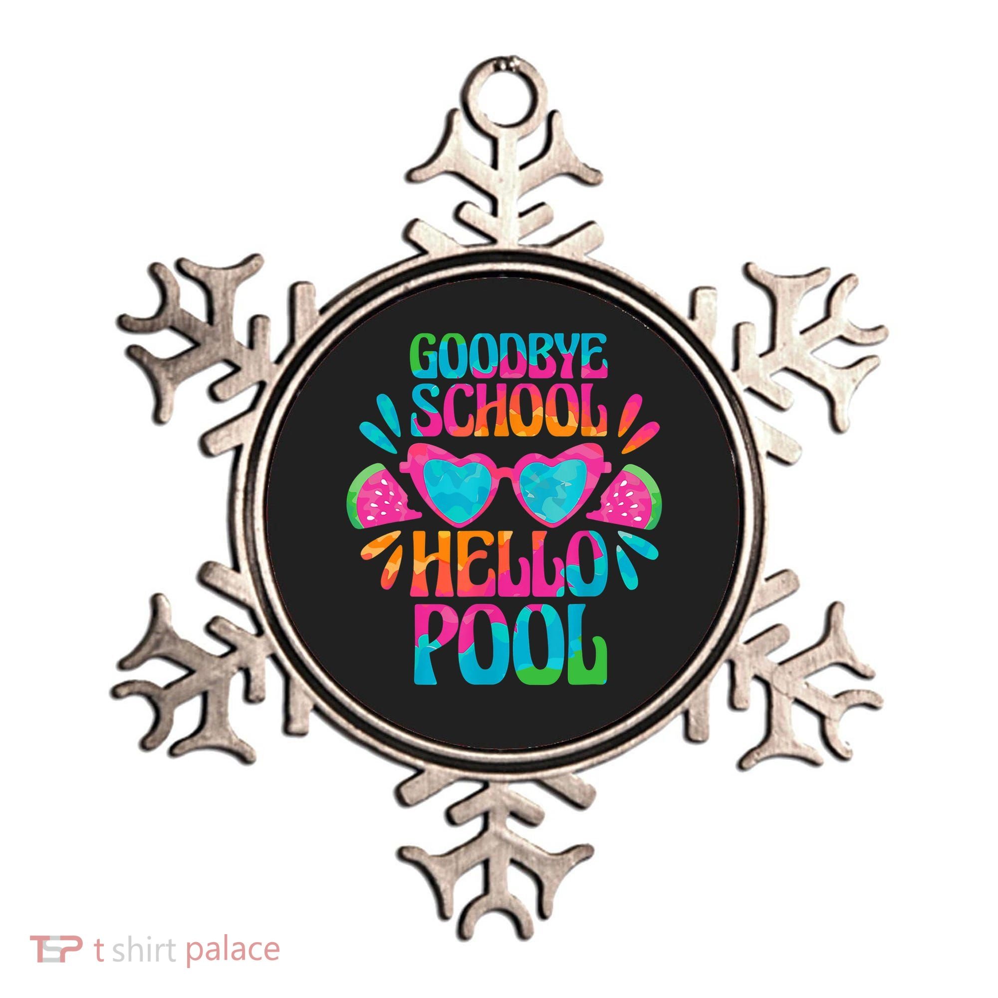 Goodbye School Hello Pool Watermelon Last Day Of School Ornament