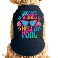 Goodbye School Hello Pool Watermelon Last Day Of School Doggie Tank thumb 0