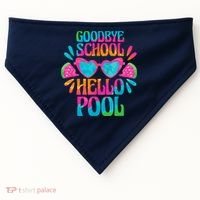 Goodbye School Hello Pool Watermelon Last Day Of School USA-Made Doggie Bandana thumb 0