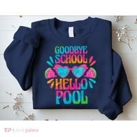 Goodbye School Hello Pool Watermelon Last Day Of School Sweatshirt thumb 2