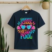 Goodbye School Hello Pool Watermelon Last Day Of School T-Shirt thumb 2