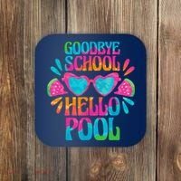 Goodbye School Hello Pool Watermelon Last Day Of School Coaster thumb 0