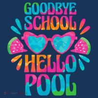 Goodbye School Hello Pool Watermelon Last Day Of School Women's Hoodie thumb 2