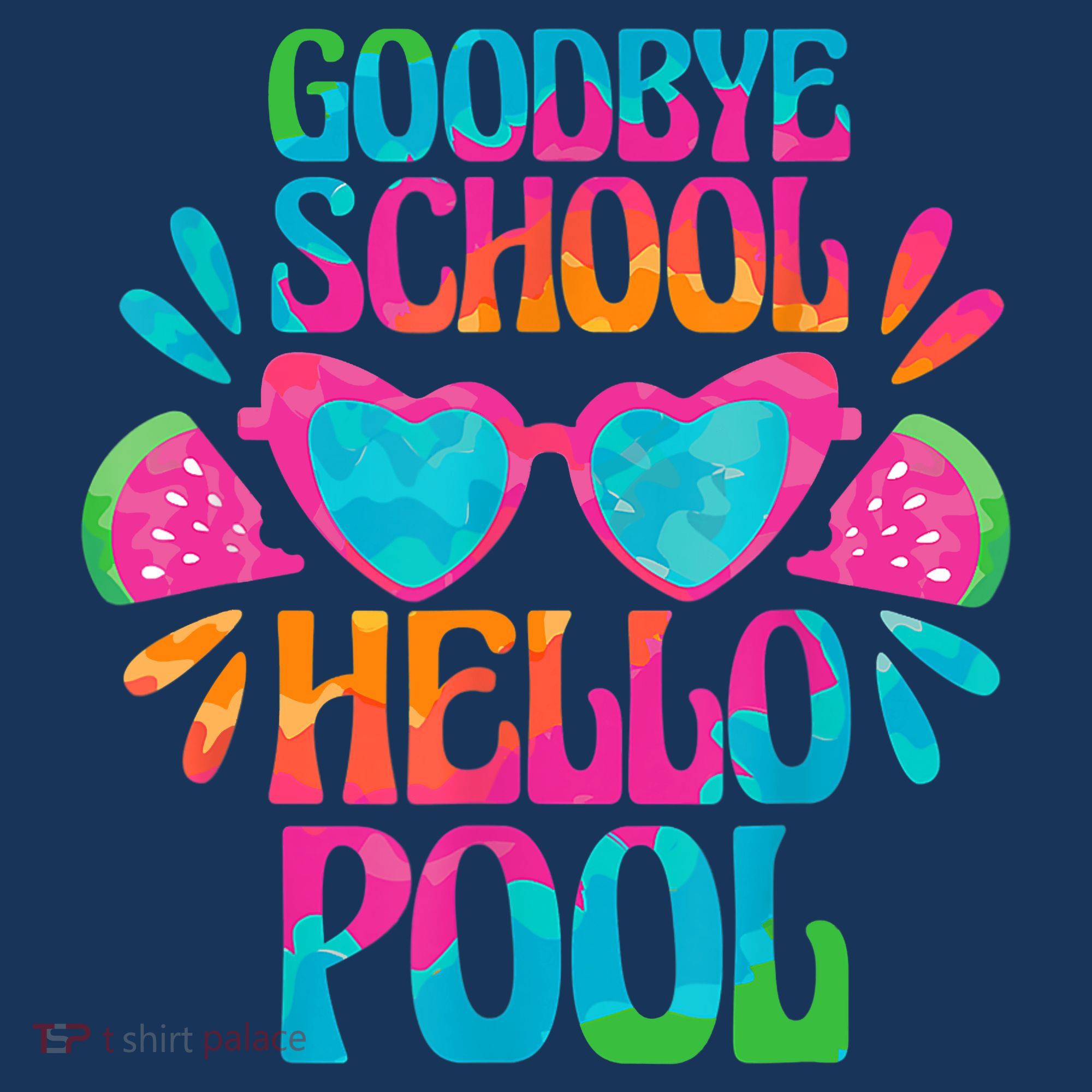 Goodbye School Hello Pool Watermelon Last Day Of School Women's Hoodie