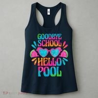 Goodbye School Hello Pool Watermelon Last Day Of School Women's Tank Top thumb 3