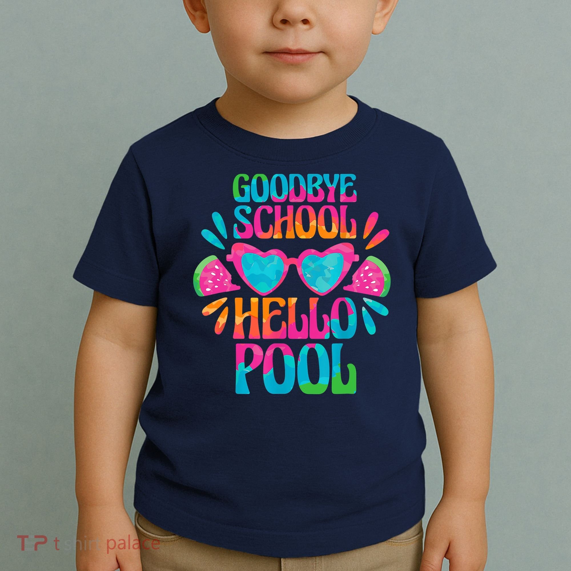 Goodbye School Hello Pool Watermelon Last Day Of School Toddler T-Shirt