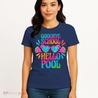 Goodbye School Hello Pool Watermelon Last Day Of School Women's T-Shirt thumb 4