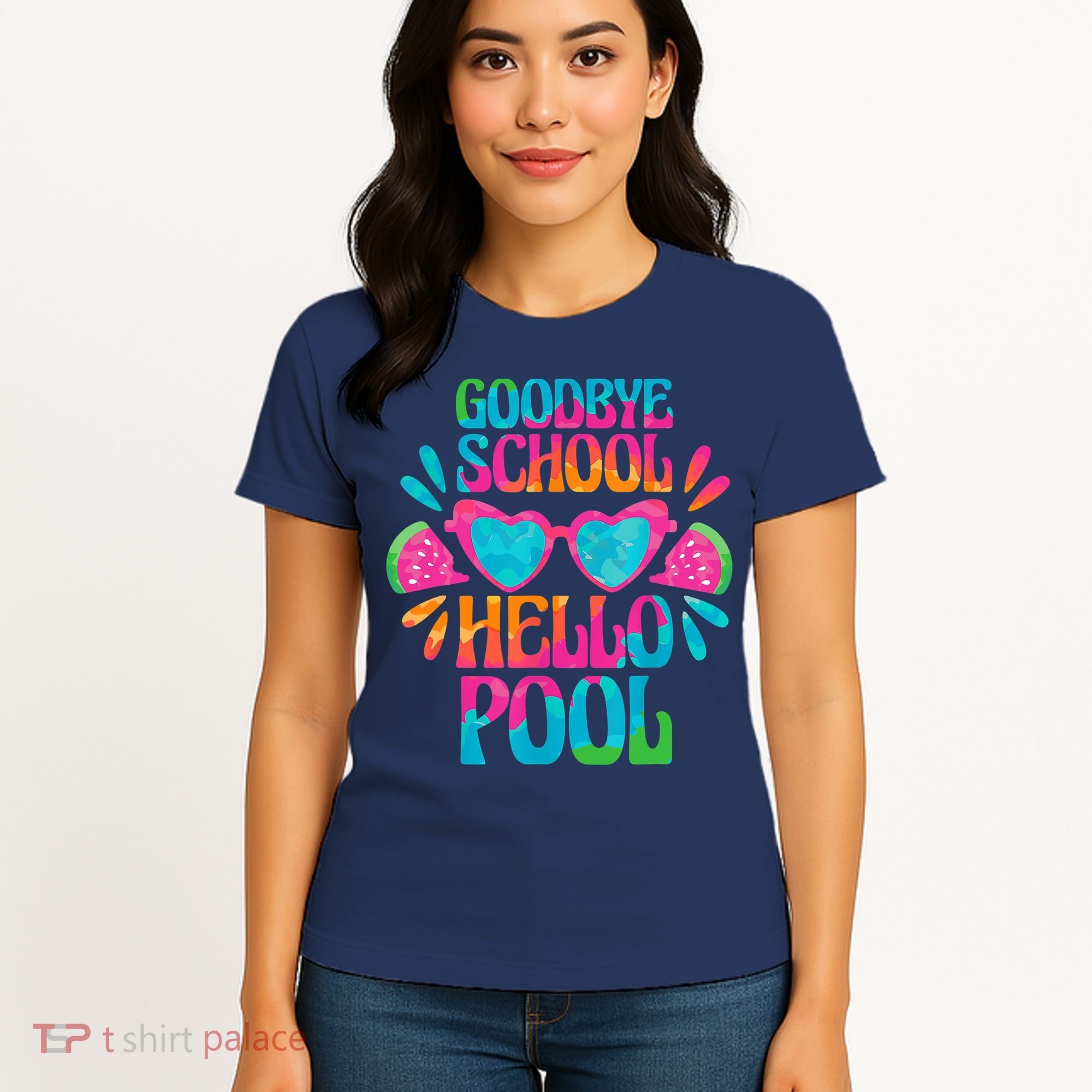 Goodbye School Hello Pool Watermelon Last Day Of School Women's T-Shirt