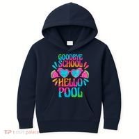 Goodbye School Hello Pool Watermelon Last Day Of School Kids Hoodie thumb 0