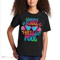 Goodbye School Hello Pool Watermelon Last Day Of School Kids T-Shirt thumb 2