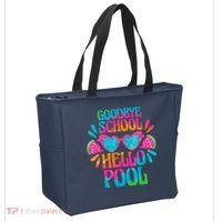 Goodbye School Hello Pool Watermelon Last Day Of School Tote Bag thumb 2