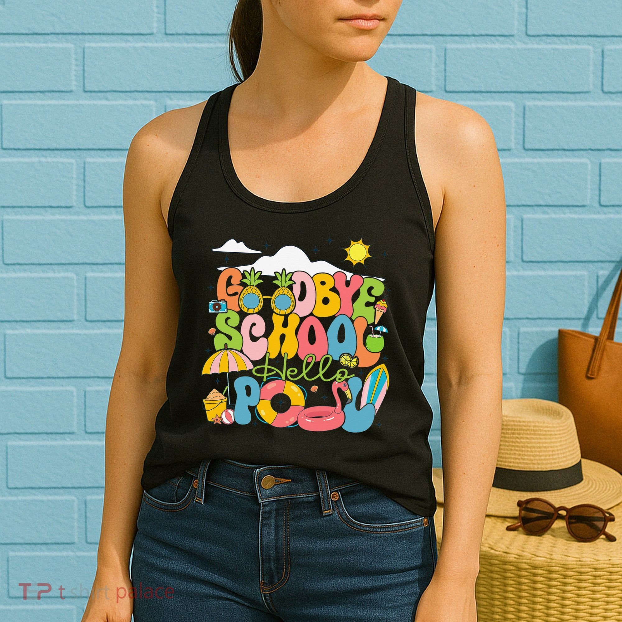 Goodbye School Hello Pool Schools Out For Summer Costume Women's Tank Top
