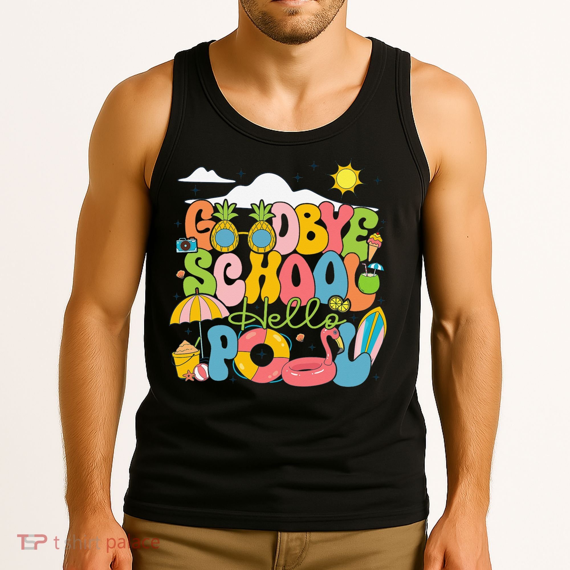 Goodbye School Hello Pool Schools Out For Summer Costume Tank Top