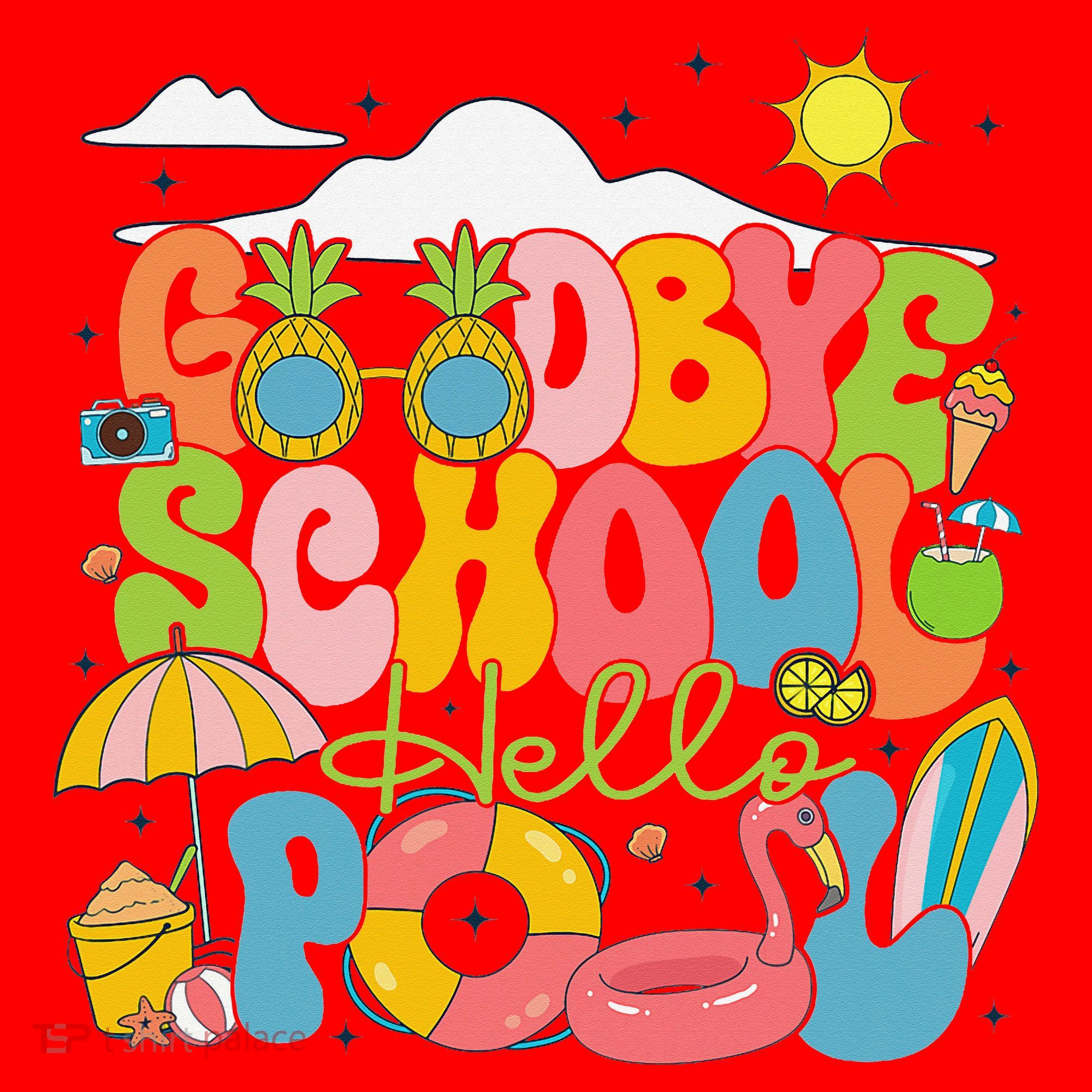 Goodbye School Hello Pool Schools Out For Summer Costume Santa Hat