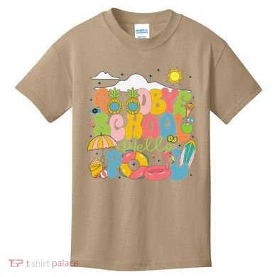 Goodbye School Hello Pool Schools Out For Summer Costume Kids T-Shirt