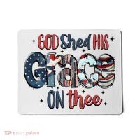 God Shed His Grace On Thee 4th Of July Groovy Patriotic Mousepad thumb 0