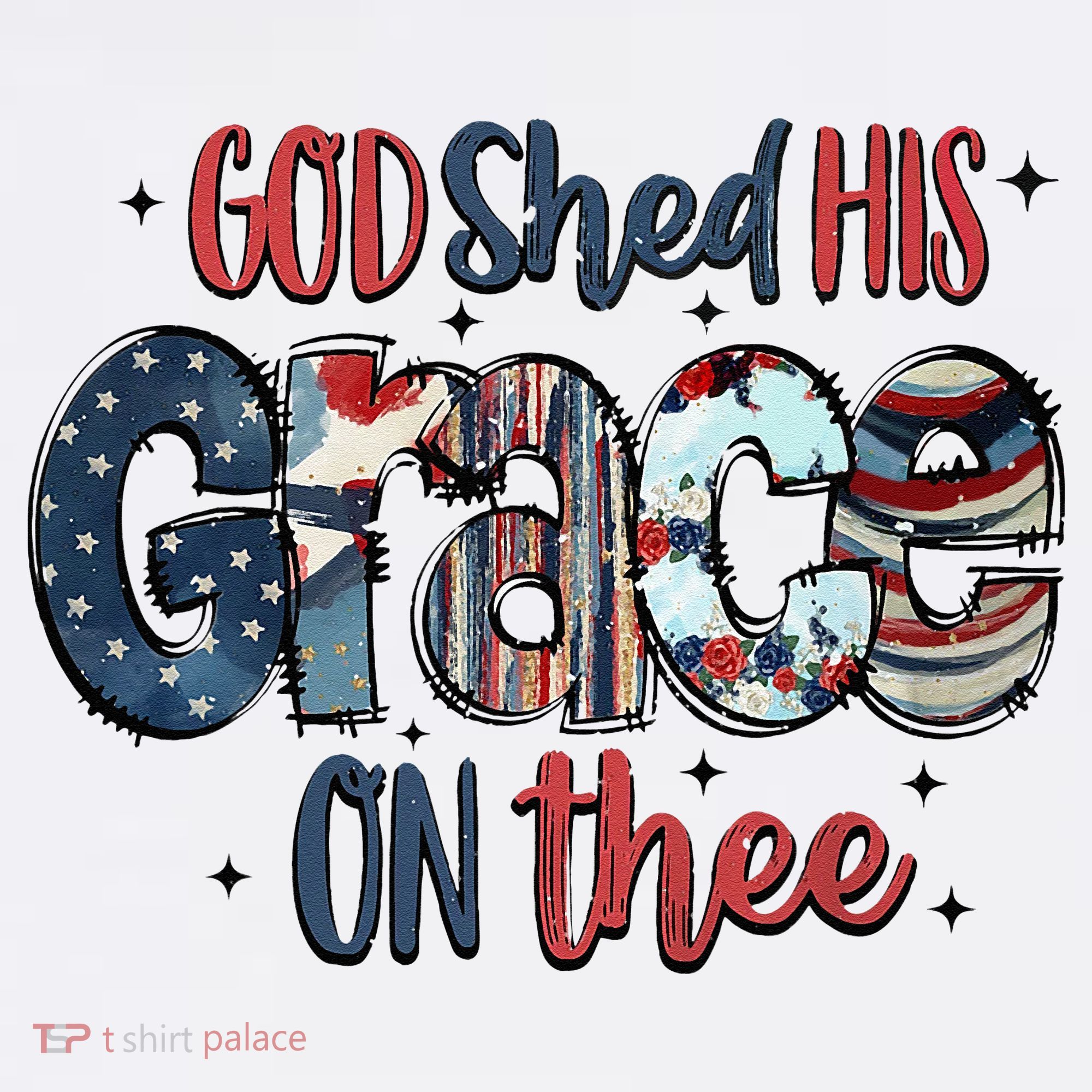 God Shed His Grace On Thee 4th Of July Groovy Patriotic Mousepad