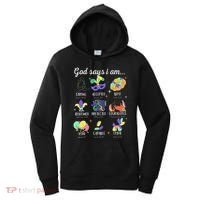 God Says I Am Mardi Gras Christian Bible Verse Fattuesday Women's Hoodie thumb 0