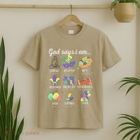 God Says I Am Mardi Gras Christian Bible Verse Fattuesday T-Shirt thumb 2