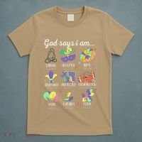 God Says I Am Mardi Gras Christian Bible Verse Fattuesday T-Shirt thumb 5