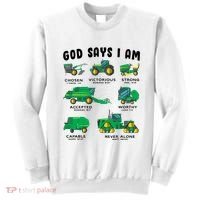 God Says I Am Tractor Farm Truck Bible Verse Sweatshirt thumb 0