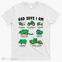 God Says I Am Tractor Farm Truck Bible Verse T-Shirt thumb 0