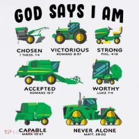 God Says I Am Tractor Farm Truck Bible Verse Polo thumb 3