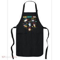 God Says I Am Outer Space Themed Bible Christian Apron thumb 0