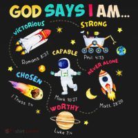 God Says I Am Outer Space Themed Bible Christian Women's Hoodie thumb 2