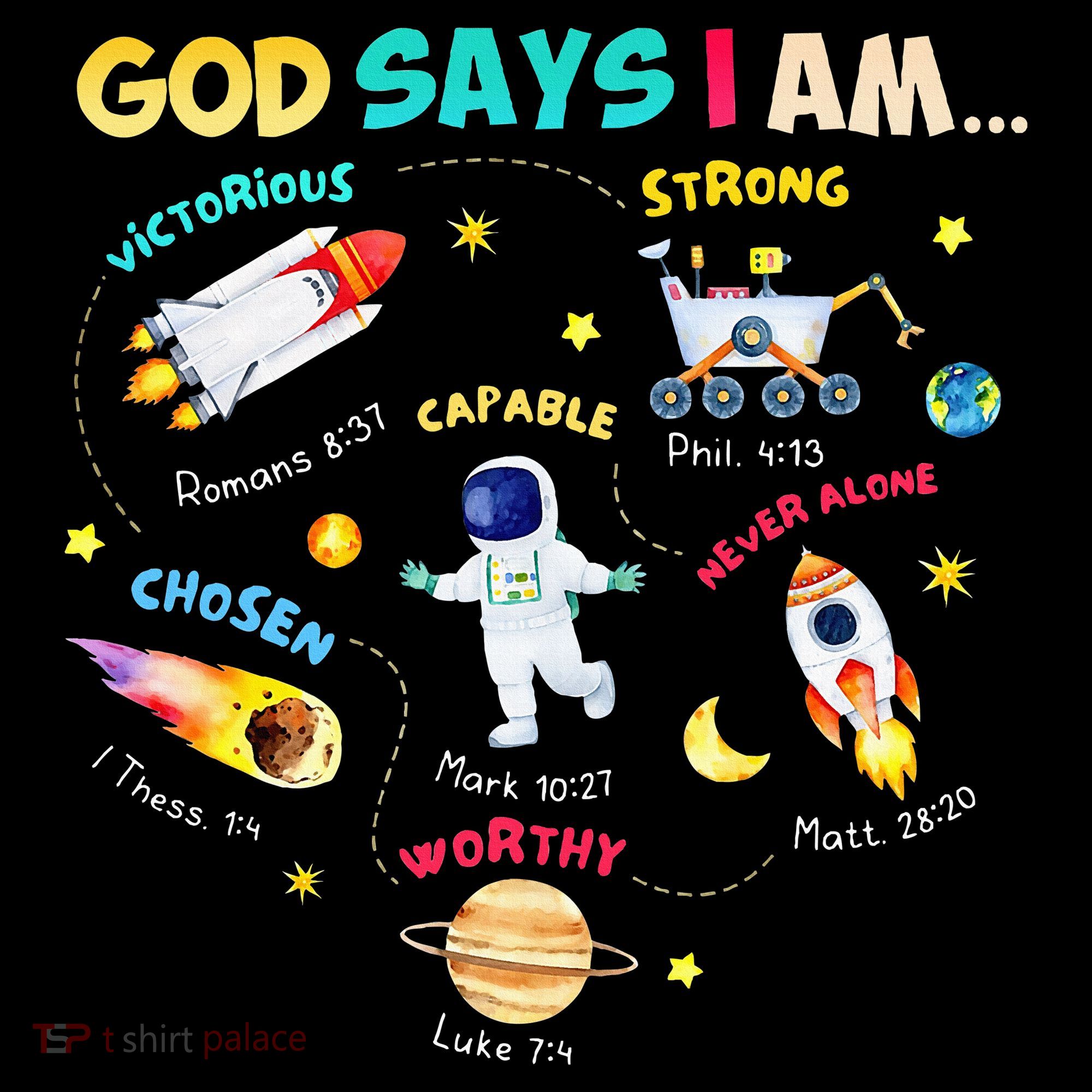 God Says I Am Outer Space Themed Bible Christian Women's Hoodie