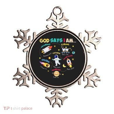 God Says I Am Outer Space Themed Bible Christian Ornament