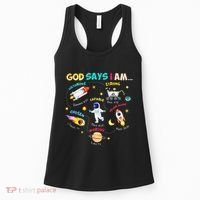 God Says I Am Outer Space Themed Bible Christian Women's Tank Top thumb 0