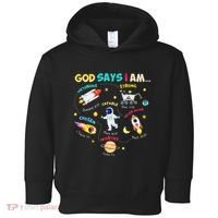 God Says I Am Outer Space Themed Bible Christian Toddler Hoodie thumb 0