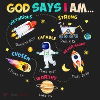 God Says I Am Outer Space Themed Bible Christian Golf Towel thumb 3
