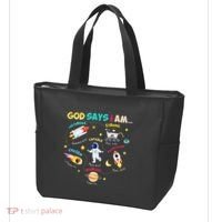 God Says I Am Outer Space Themed Bible Christian Tote Bag thumb 3