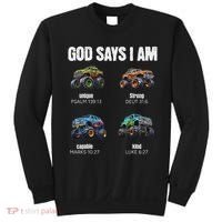 God Says I Am Christian Monster Truck Sweatshirt thumb 0