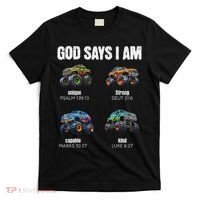 God Says I Am Christian Monster Truck T-Shirt thumb 0