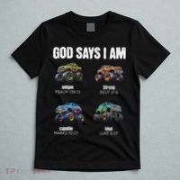 God Says I Am Christian Monster Truck T-Shirt thumb 5