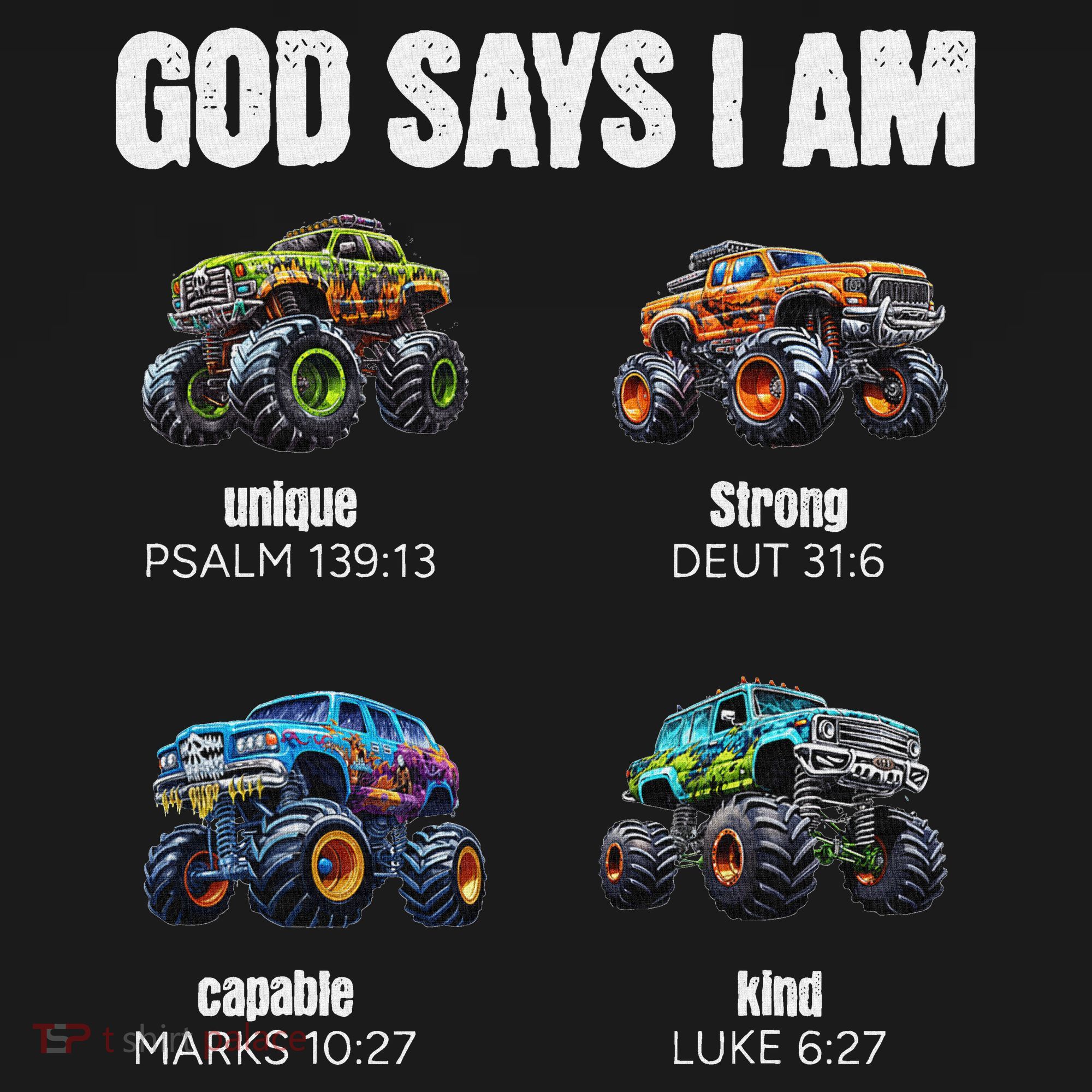 God Says I Am Christian Monster Truck Women's Hoodie