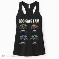 God Says I Am Christian Monster Truck Women's Tank Top thumb 0
